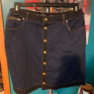 INC dark denim stretchy skirt. New. Size 12